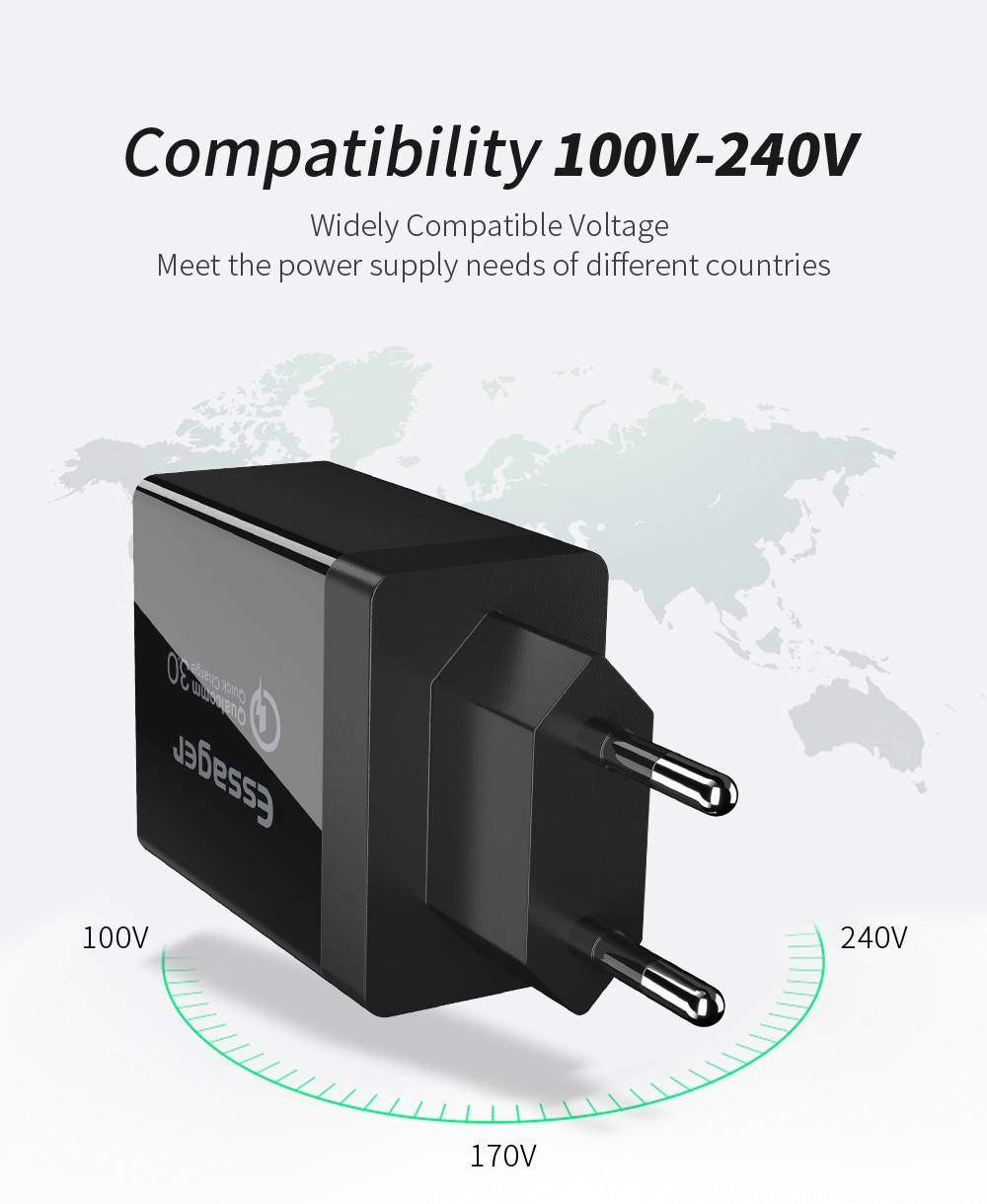 Essager Hızlı Şarj Aleti Usb Qualcomm 3.0 Turbo Hızlı Şarj Essager Hızlı Şarj Aleti Usb Qualcomm 3.0 Turbo Hızlı Şarj
