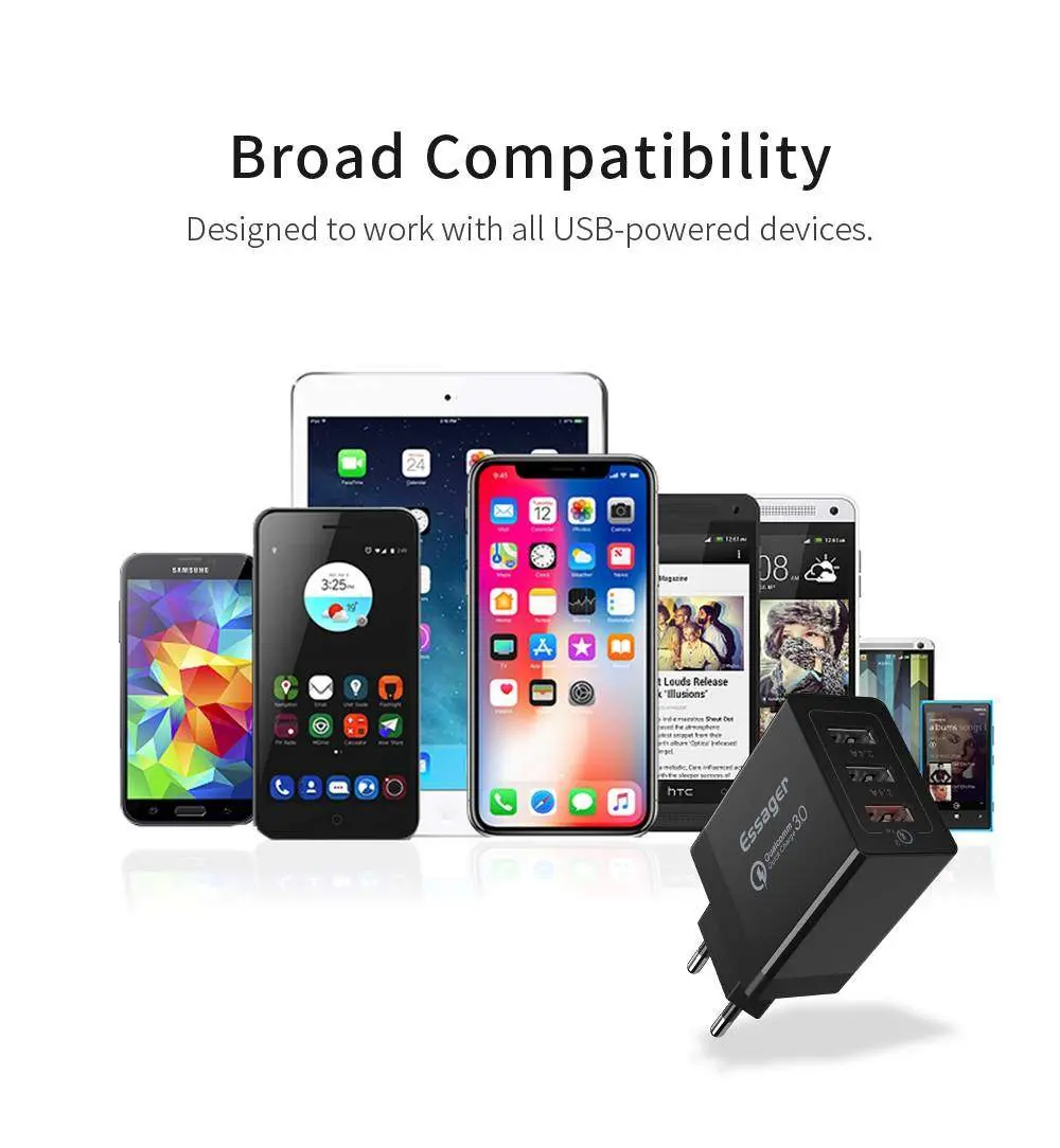 Essager Hızlı Şarj Aleti Usb Qualcomm 3.0 Turbo Hızlı Şarj Essager Hızlı Şarj Aleti Usb Qualcomm 3.0 Turbo Hızlı Şarj