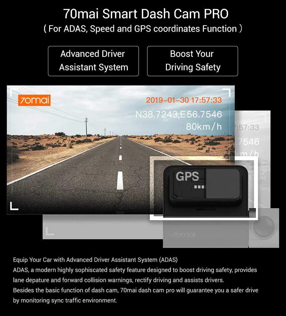 70Mai Dash Cam Pro Araç İçi Dash Kamera 70Mai Dash Cam Pro Araç İçi Dash Kamera