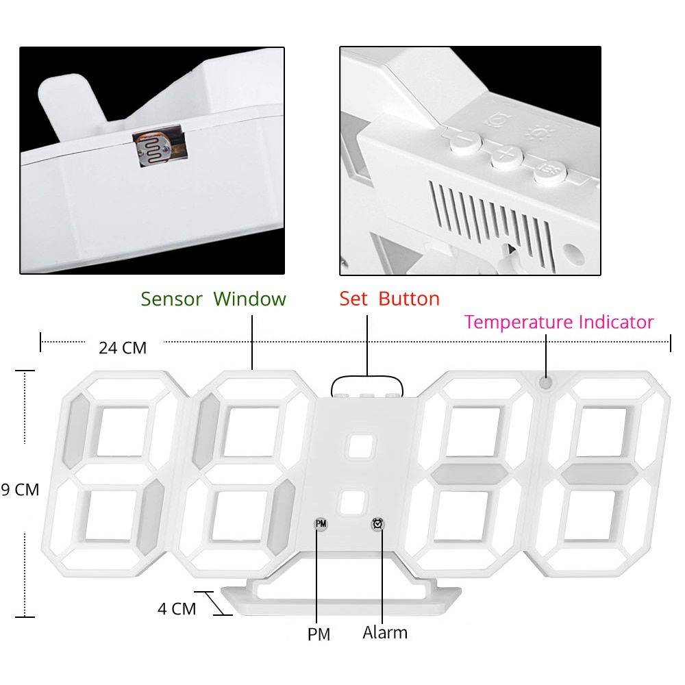 Li̇&Amp;Tai̇ 3D Led Duvar Saati Modern Tasarım Dijital Masa Saati Li̇&Amp;Tai̇ 3D Led Duvar Saati Modern Tasarım Dijital Masa Saati