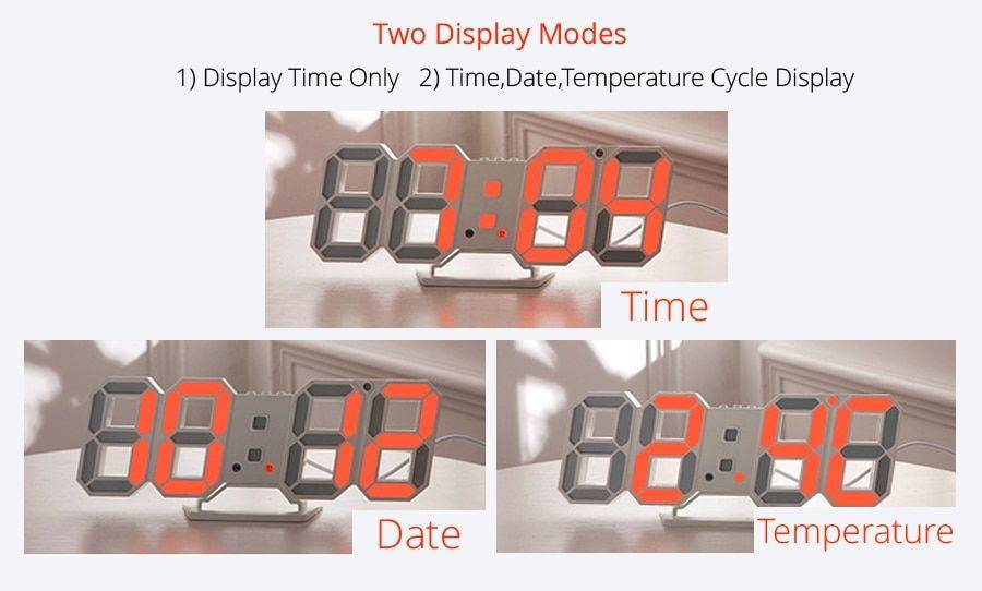 Li̇&Amp;Tai̇ 3D Led Duvar Saati Modern Tasarım Dijital Masa Saati Li̇&Amp;Tai̇ 3D Led Duvar Saati Modern Tasarım Dijital Masa Saati