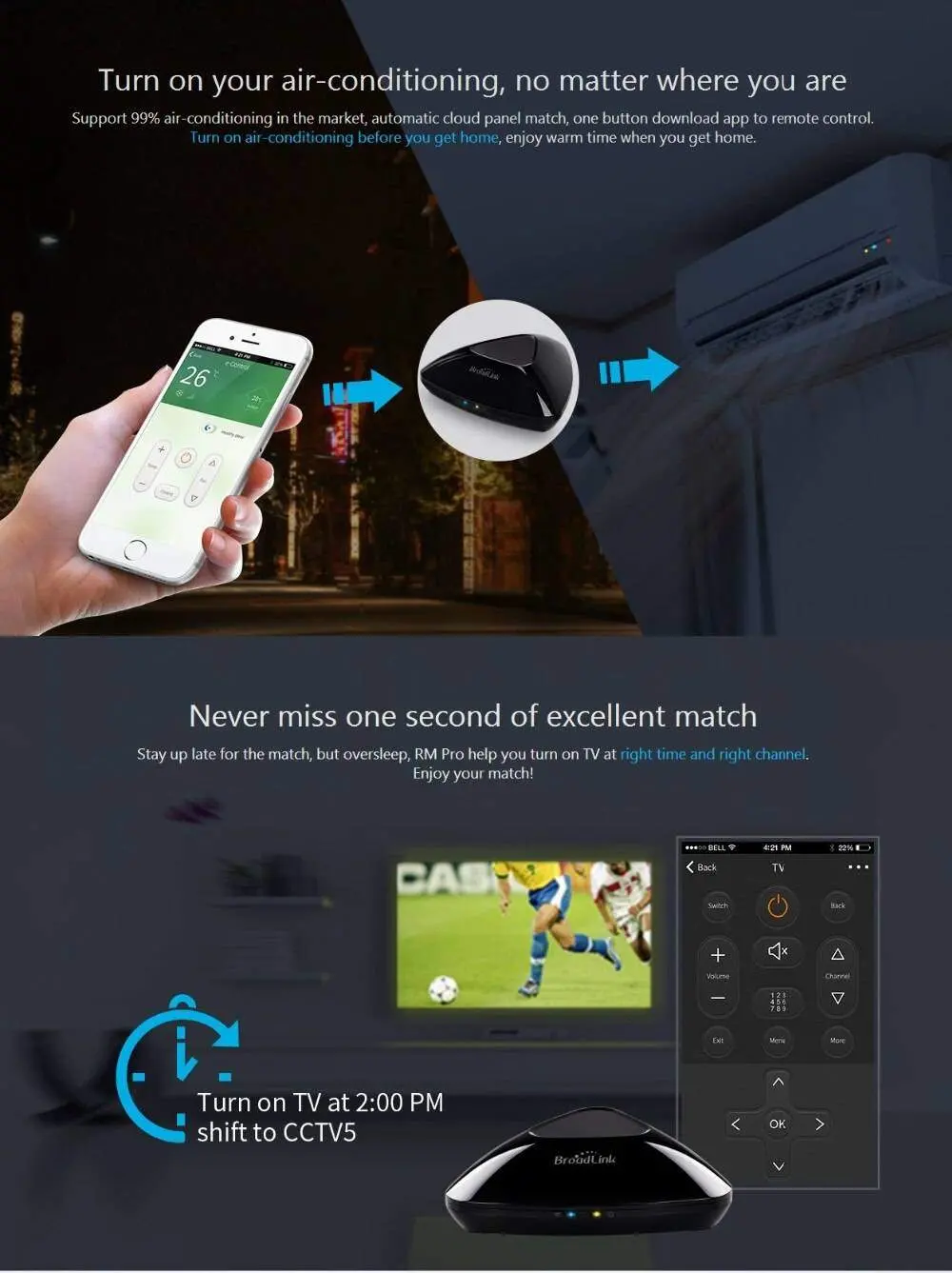 Broadlink Akıllı Ev Otomasyon Cihazı Yeni Rm Pro + Rm33 Broadlink Akıllı Ev Otomasyon Cihazı Yeni Rm Pro + Rm33