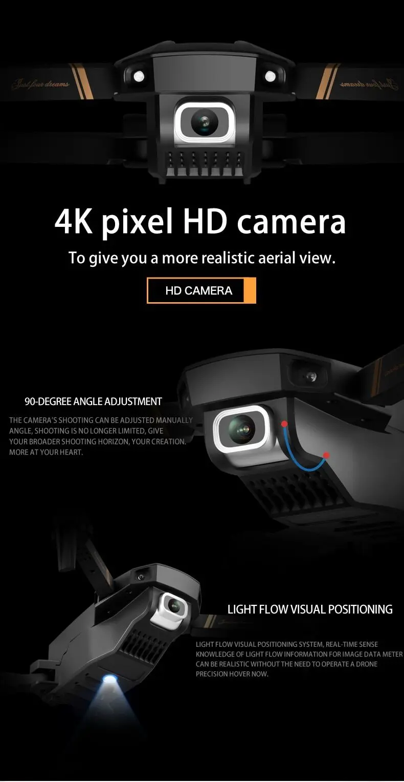 V4 Rc Drone 4K Hd Geniş Açı Kamera 1080P Wifi Fpv Drone Çift Kamera Quadcopter Gerçek Zamanlı Şanzıman Helikopter Oyuncaklar