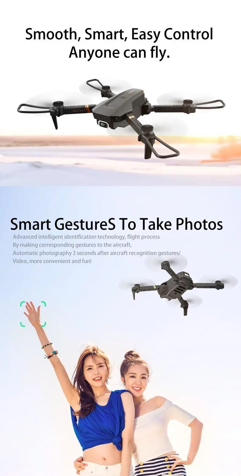 V4 Rc Drone 4K Hd Geniş Açı Kamera 1080P Wifi Fpv Drone Çift Kamera Quadcopter Gerçek Zamanlı Şanzıman Helikopter Oyuncaklar