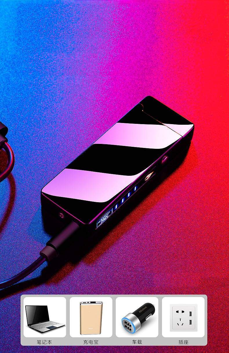 Çift Ark Elektrikli Çakmak Usb Şarj Edilebilir Plazma Çakmak Sigara Rüzgar Geçirmez Alevsiz Çakmak