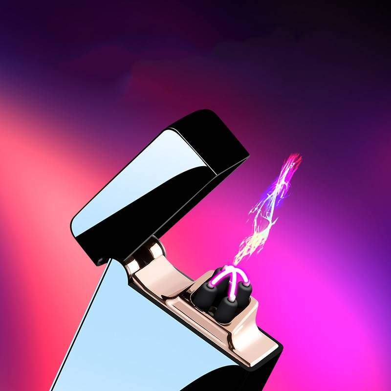 Çift Ark Elektrikli Çakmak Usb Şarj Edilebilir Plazma Çakmak Sigara Rüzgar Geçirmez Alevsiz Çakmak