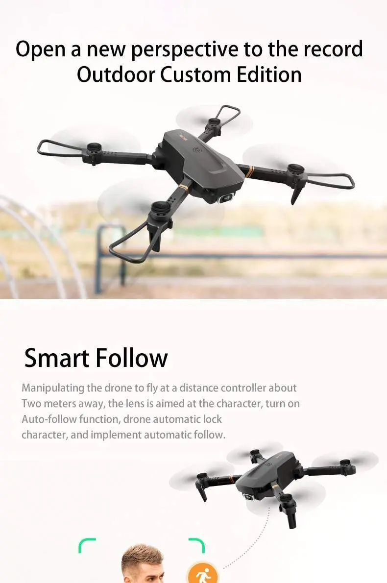 V4 Rc Drone 4K Hd Geniş Açı Kamera 1080P Wifi Fpv Drone Çift Kamera Quadcopter Gerçek Zamanlı Şanzıman Helikopter Oyuncaklar