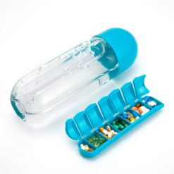 600Ml Water Bottle with Pillbox Plastic Drink Bottle with Medicine Pills Box Travel 7 Days Drug Organizer Drinking Container Home Hacks Home Audio & Video 