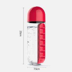 600Ml Water Bottle With Pillbox Plastic Drink Bottle With Medicine Pills Box Travel 7 Days Drug Organizer Drinking Container Home Hacks Home Audio &Amp; Video 