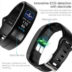 P11 Plus Smart Watch Amazing Men Fitness Bracelet 11 &Bull; Teknotiq P11 Plus Smart Watch Men Fitness Bracelet Smart Band Ecg Ppg Spo2 Women Smartwatch Body Temperature Blood Pressure P11 Wristband Consumer Electronics Smart Electronic Devices Smart Braclets