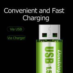 1.5V AA rechargeable battery 1800mWh USB AA rechargeable li-ion battery for remote control mouse small fan Electric toy battery Smart Accessories Smart Electronics 