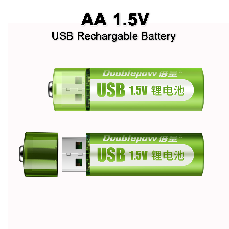 EcoloBatt®️ | 2X PILES AA RECHARGEABLE via port USB | 1,5V 1800mWh
