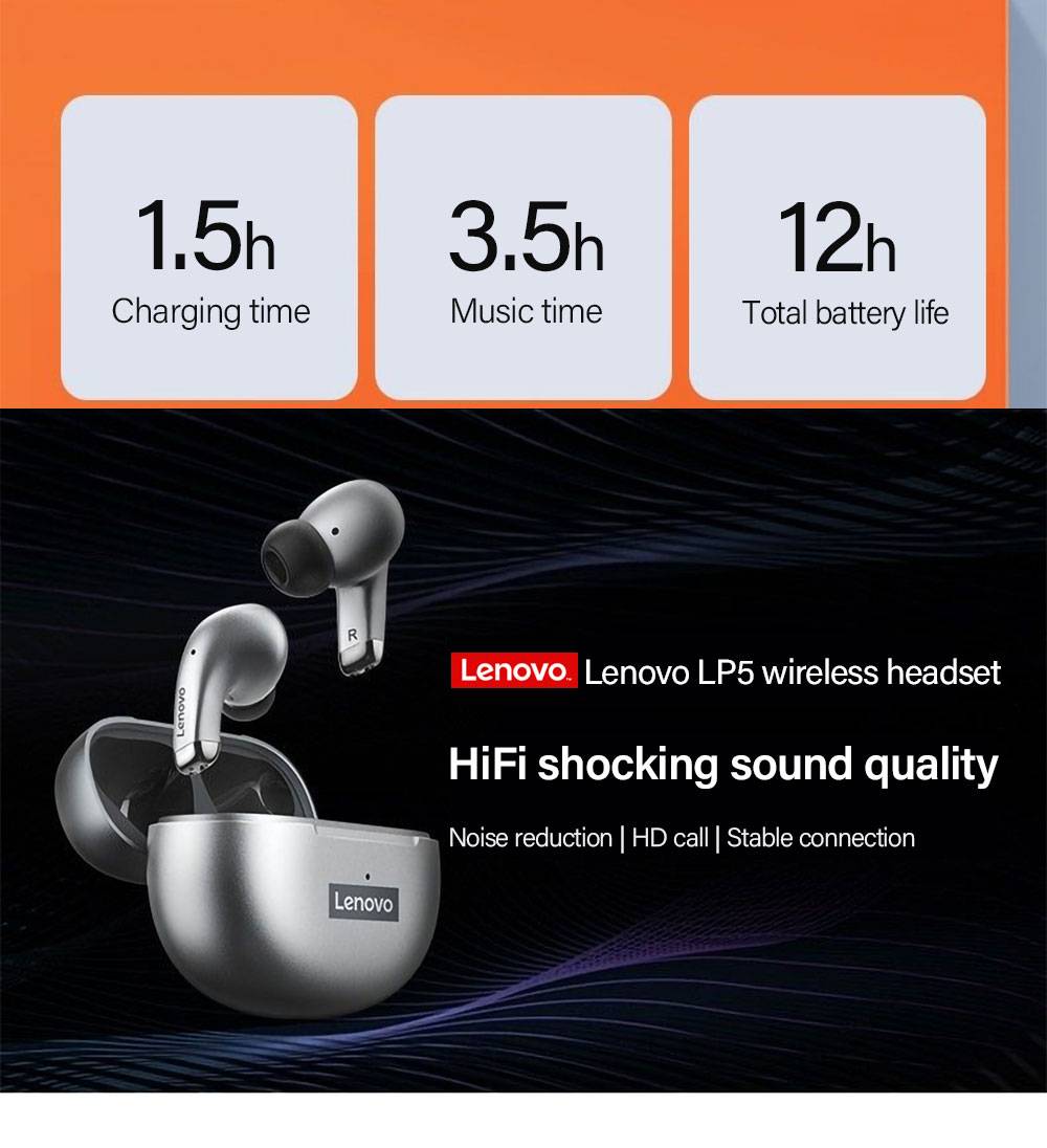 100% Original Lenovo Lp5 Wireless Bluetooth Earbuds Hifi Music Earphone With Mic Headphones Sports Waterproof Headset 2021New 100% Original Lenovo Lp5 Wireless Bluetooth Earbuds Hifi Music Earphone With Mic Headphones Sports Waterproof Headset 2021New