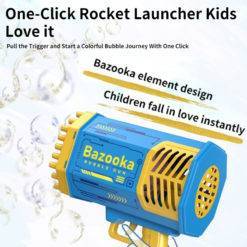 Super Bazooka Bubble Gun Rocket 11 &Bull; Teknotiq Bubble Gun Rocket 69 Holes Soap Bubbles Machine Gun Shape Automatic Blower With Light Toys For Kids Pomperos Children‘s Day Gift Toys Gaming Equipment
