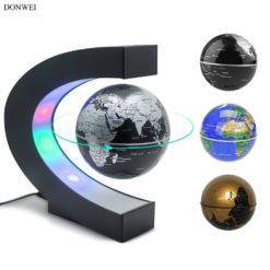 DONWEI Magnetic Levitation Globe LED Night Light Indoor Decor World Map High Tech Antigravity Bedside Table Lamp for Kids Gift Smart Home Appliances Smart Electronics 