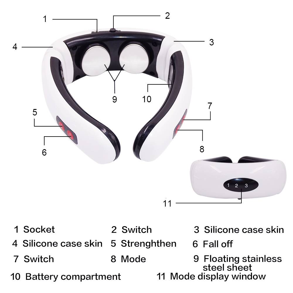 Electric Neck Massager And Pulse Back 6 Modes, Power Control, Far-Infrared Heating Analgesic Tool Electric Neck Massager And Pulse Back 6 Modes, Power Control, Far-Infrared Heating Analgesic Tool