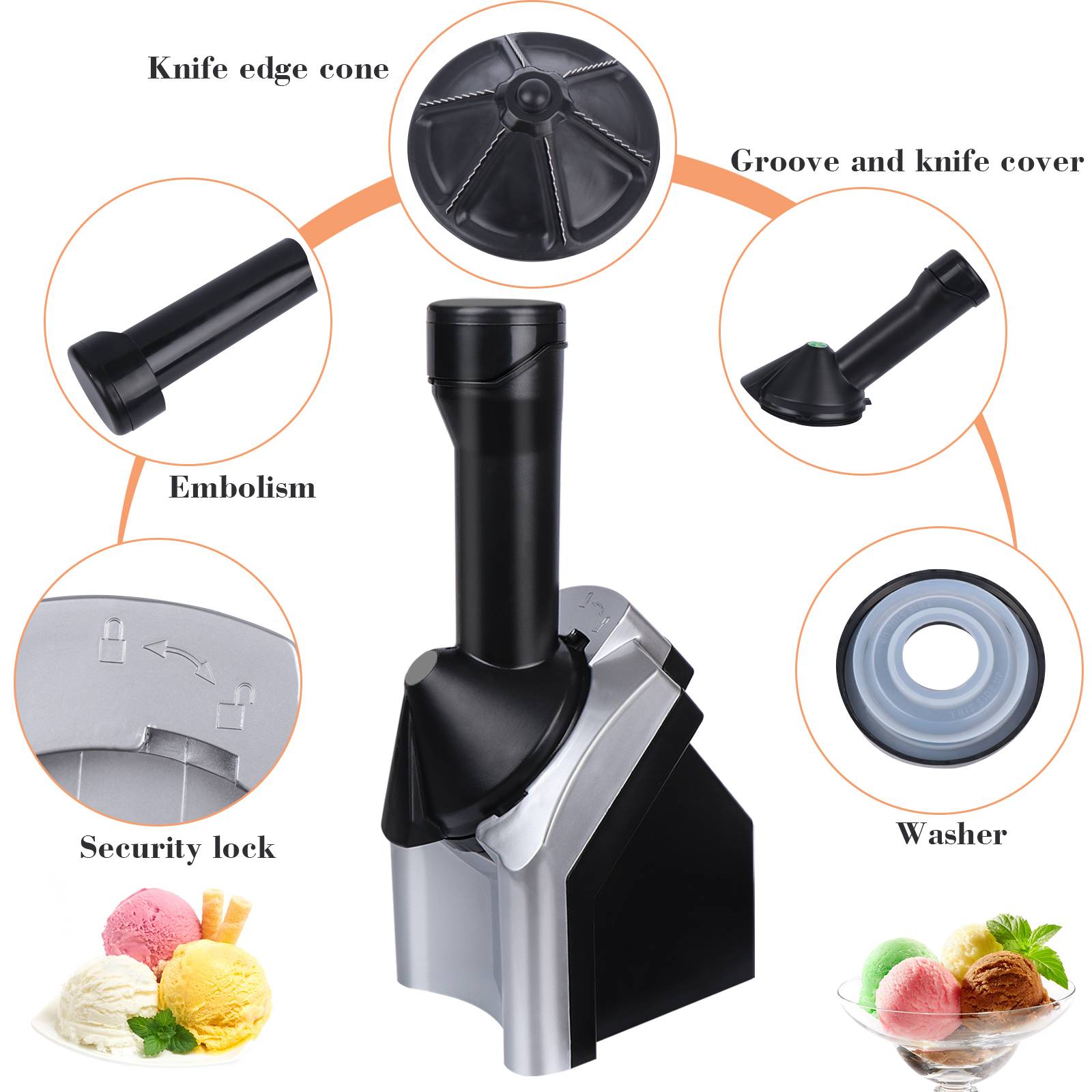 Household Automatic Fruit Ice Cream Machine For Children Milkshake Maker Frozen Dessert Maker Ice Cream Tool For Ice Machine Household Automatic Fruit Ice Cream Machine For Children Milkshake Maker Frozen Dessert Maker Ice Cream Tool For Ice Machine