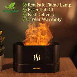 Kinscoter Aroma Diffuser Air Humidifier Ultrasonic Cool Mist Maker Fogger Led Essential Oil Flame Lamp Difusor Smart Home Appliances Smart Electronics 