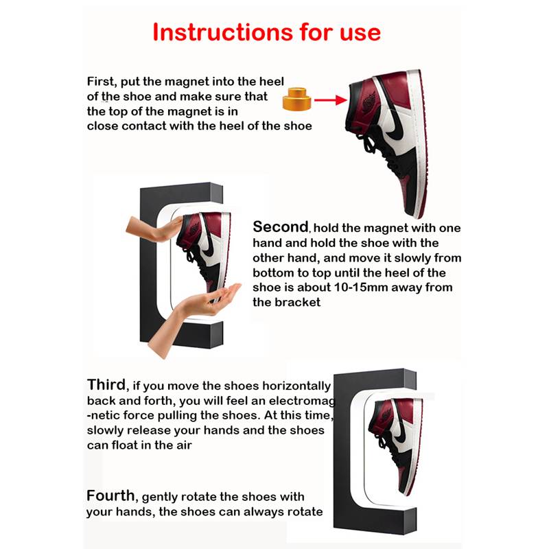 Magnetic Levitation Floating Shoe Display Stand Swivel Sneaker Stand Led Light Rotation For Advertising Store Collection Display Magnetic Levitation Floating Shoe Display Stand Swivel Sneaker Stand Led Light Rotation For Advertising Store Collection Display