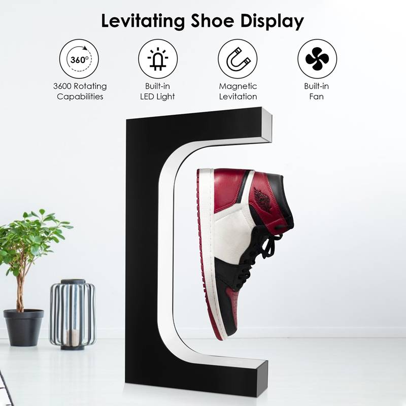 Magnetic Levitation Floating Shoe Display Stand Swivel Sneaker Stand Led Light Rotation For Advertising Store Collection Display Magnetic Levitation Floating Shoe Display Stand Swivel Sneaker Stand Led Light Rotation For Advertising Store Collection Display