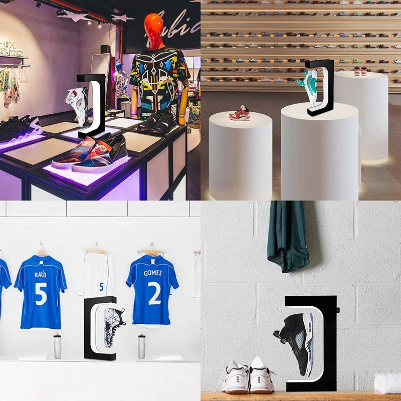 Magnetic Levitation Floating Shoe Display Stand Swivel Sneaker Stand Led Light Rotation For Advertising Store Collection Display Magnetic Levitation Floating Shoe Display Stand Swivel Sneaker Stand Led Light Rotation For Advertising Store Collection Display