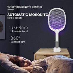 USB Electric Shock Mosquito Lamp Mosquito Swatter Fly Swatter Portable Handheld Three-Layer Fly Swatter USB Charging Cable Smart Accessories Smart Electronics 