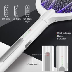 Usb Electric Shock Mosquito Lamp Mosquito Swatter Fly Swatter Portable Handheld Three-Layer Fly Swatter Usb Charging Cable Smart Accessories Smart Electronics 