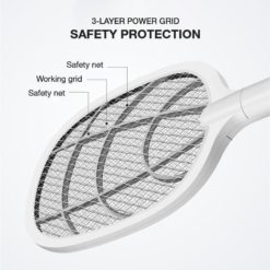 Usb Electric Shock Mosquito Lamp Mosquito Swatter Fly Swatter Portable Handheld Three-Layer Fly Swatter Usb Charging Cable Smart Accessories Smart Electronics 
